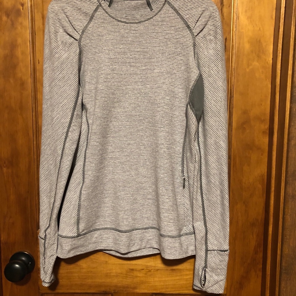 Lululemon Rulu Tonka Stripe Gray Long Sleeve Shirt